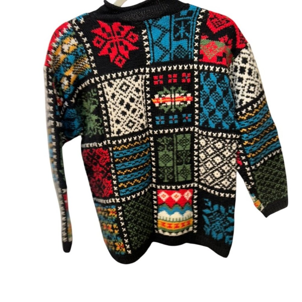 Gap Vintage Spectacular Wool Patchwork Snowflakes… - image 4